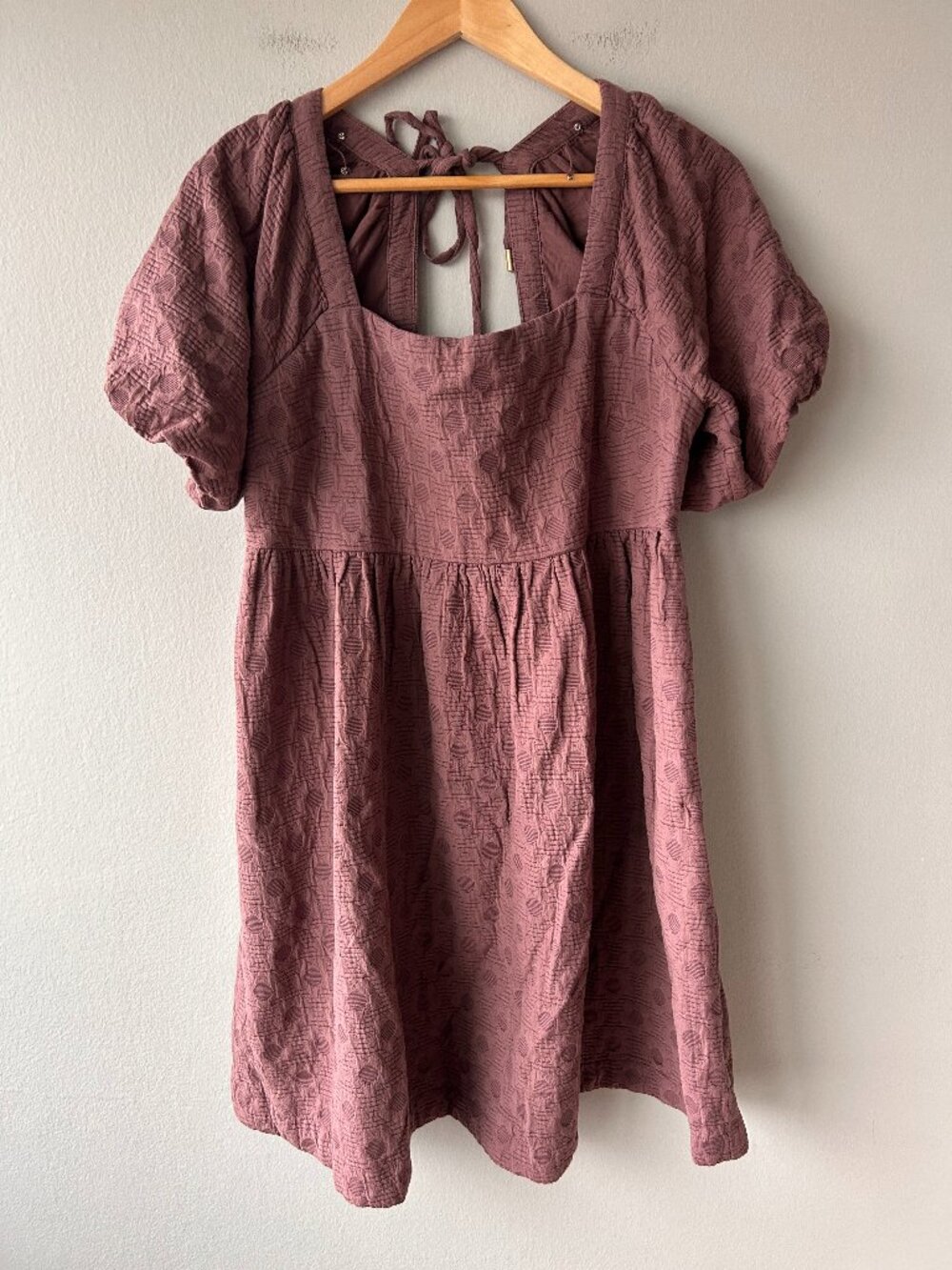 Madewell Floral Quilted Puff-Sleeve Mini Dress Fig Multi Jacquard XL NWT